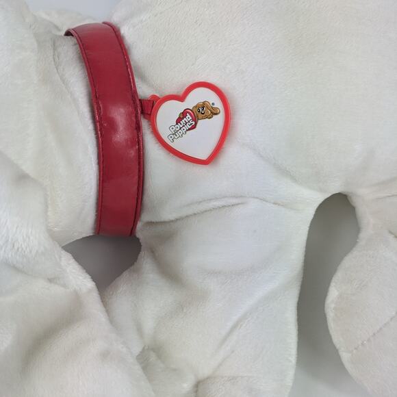 2007 Large Pound Puppy Puppies 01300 Autographed Bowling White Red Collar Plush - Picture 7 of 16
